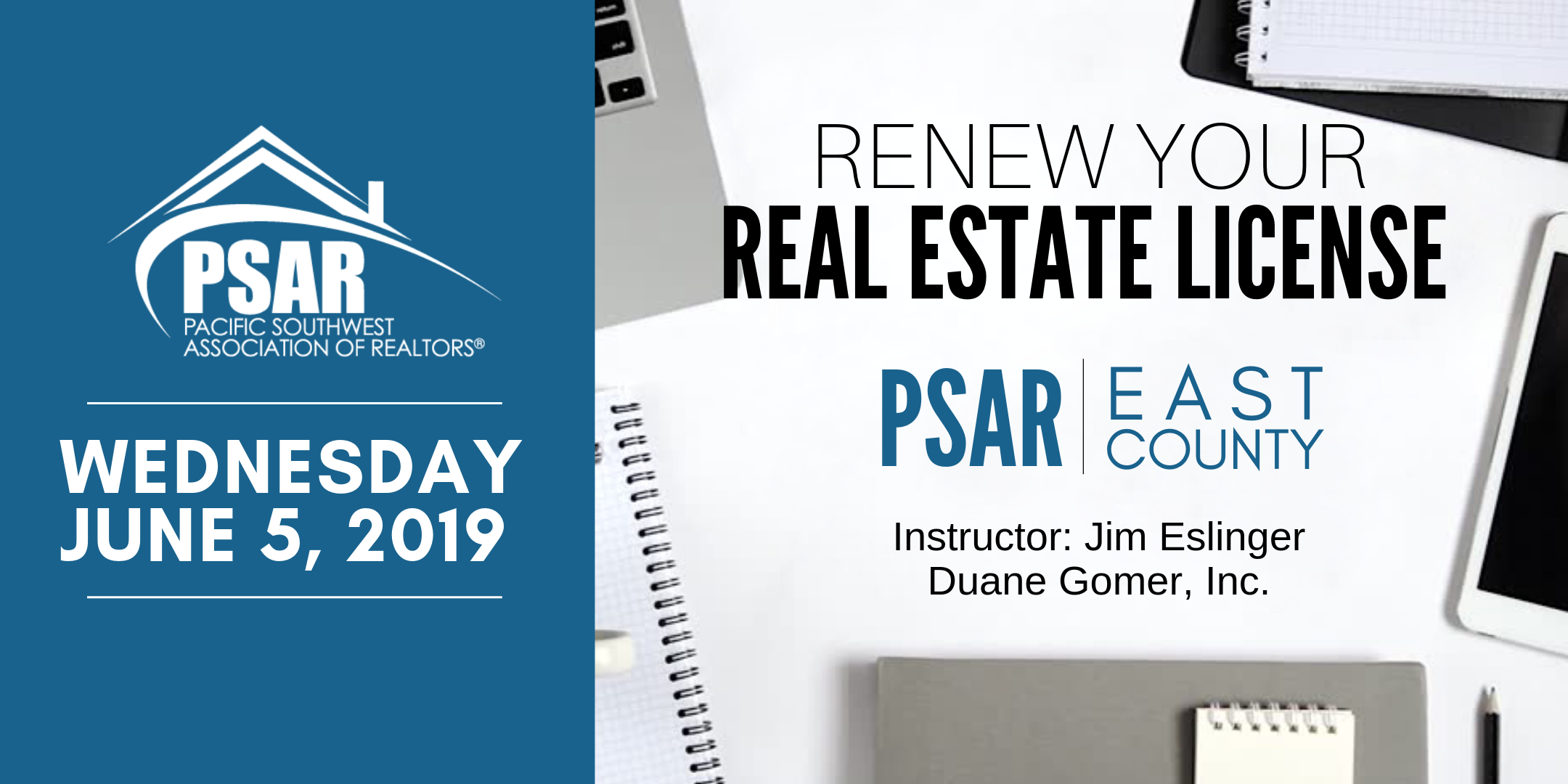 Renew your DRE License at PSAR
